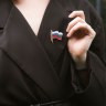 Брошь «Флаг» России, цветная в золоте
