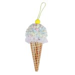 Елочная игрушка Мороженка разноцветный крем