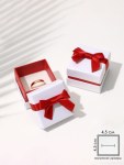 Коробочка подарочная под кольцо, серьги «Рафаэлло», бело-красная