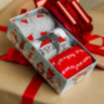 Носки набор в подарочной упаковке "Рождество и котики" десткие