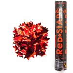 Пневмохлопушка (12/30 см), Металлизированные звезды, Красный.